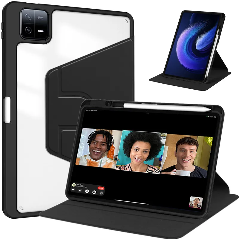Rotating Smart Tablet Case with Pencil Holder