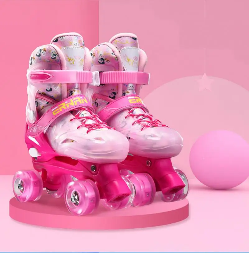 Scarpe Con Rotelle Bambina/Bambino - Pattini A 4 Ruote Regolabili Con LED, Scarpe Da Ginnastica