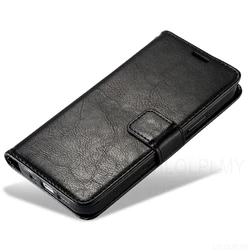 Leather Flip Wallet Cover and Case for Nokia 4.2 (Black)