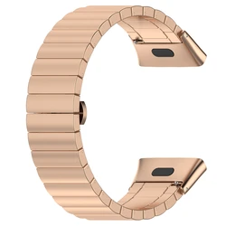 Luxury Stainless Steel Butterfly Buckle Metal Watch Band Strap Bracelet - Mi Watch Lite 3 (Rose Gold)