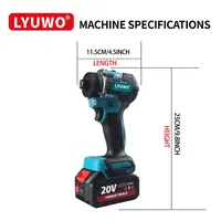 LYUWO 1/4 Inch Brushless Electric Screwdriver 20+1 High Torque Variable Speed Cordless Drill Power Tool For Makita 18V Battery 2