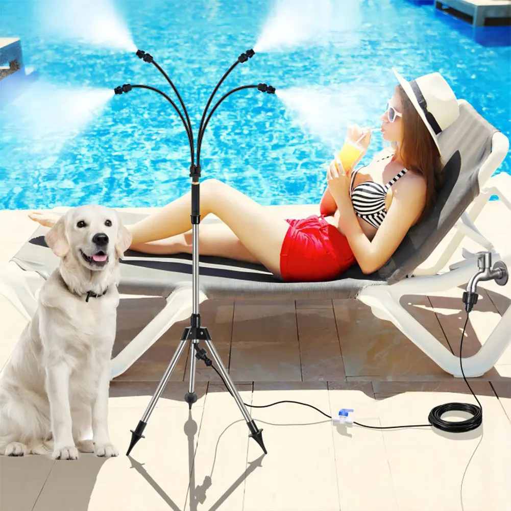 Stainless Steel Portable Patio Misting System Adjustable Height