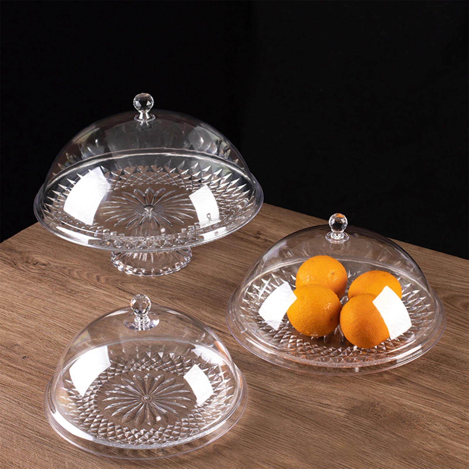 Cake Plate with Cover Thickened Multifunctional Durable for Parties Cake Tray Snack Fruit Dessert Plate Party