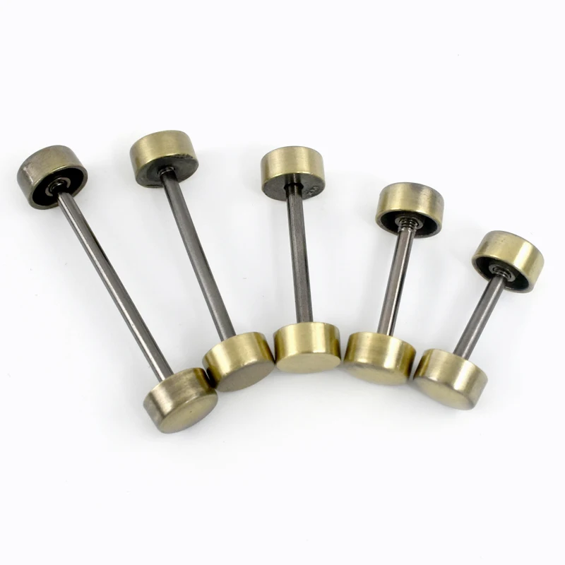 Set of 10 Metal Double Cap Screw Rivets for Leather Crafting and Repair