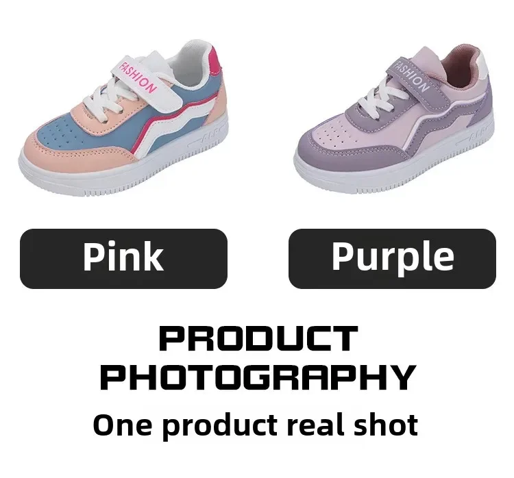 Girls Purple Non-Slip Sneakers - Casual Breathable Outdoor Running Shoes