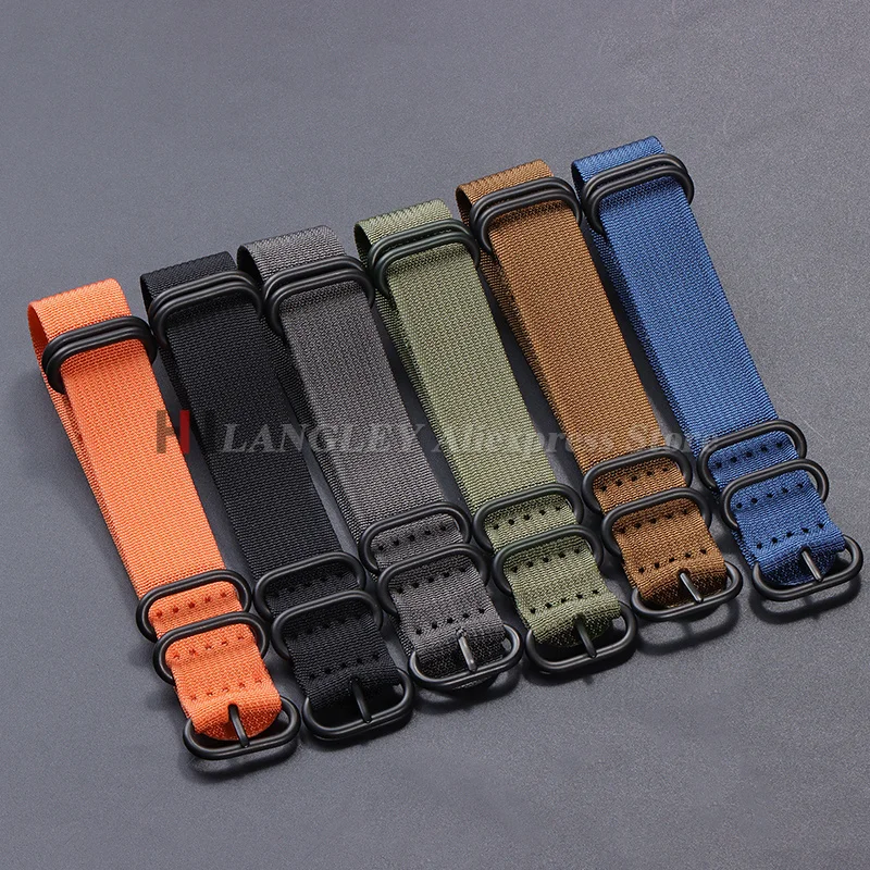 Premium Nylon Braided Sport Watch Band - Universal Replacement Wrist Strap with 5-Ring Buckle