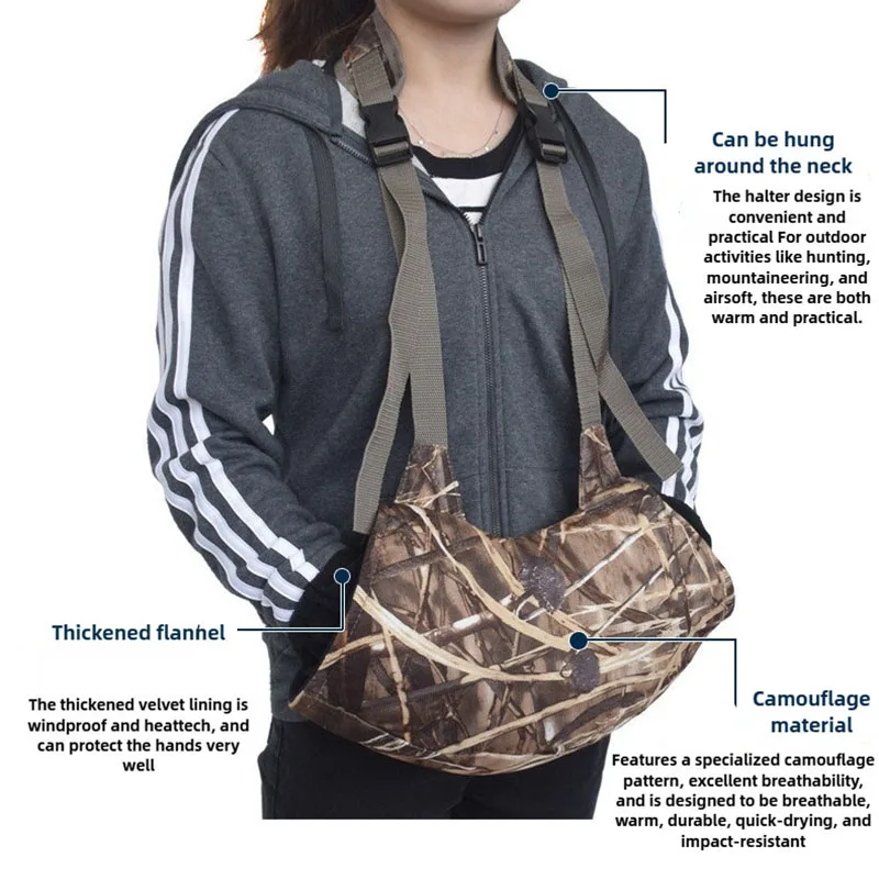 Gants chasse camouflage chauds essentiels outdoor tactiques accrochables pêche