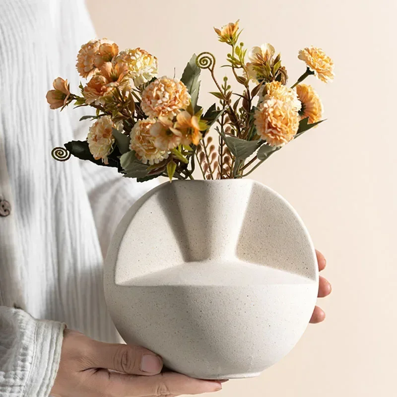 

boyouBall Ceramic Vase Nordic Ornament Flower Home Interior Living Room Office Bedroom Porch Tabletop Decoration Accessories