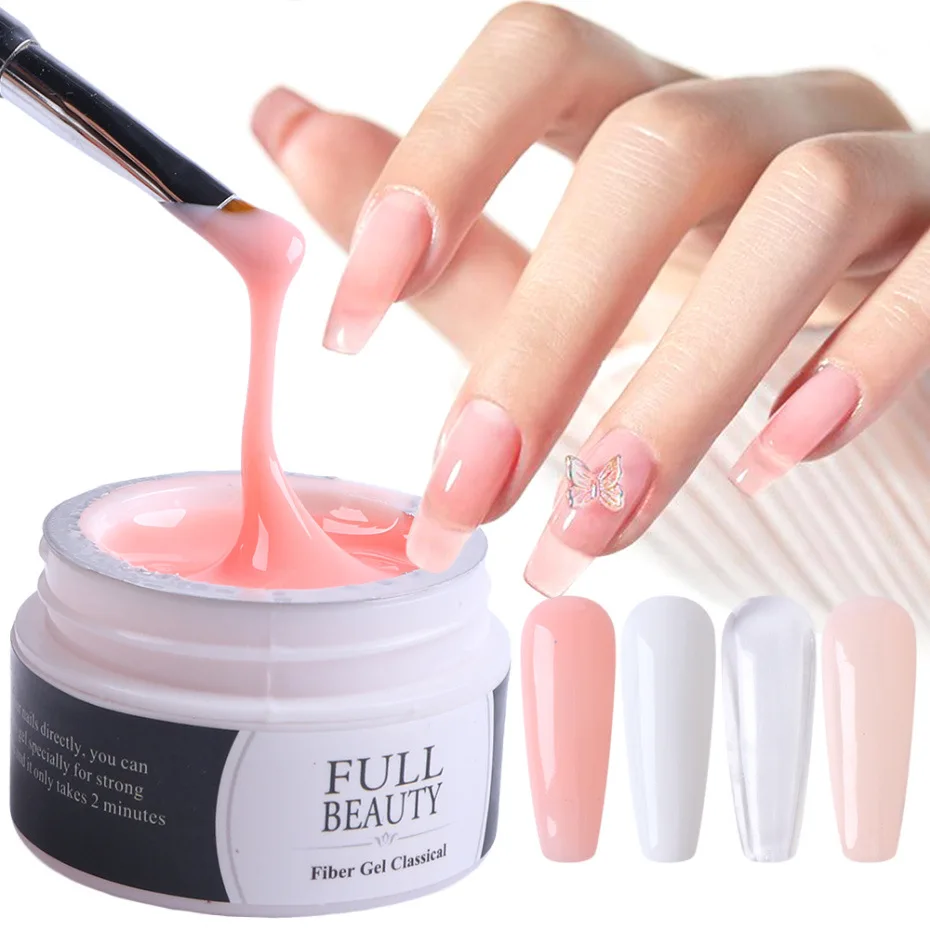 15Ml Nail Extension Gel Nail Builder Pink White Clear Poly Builder Crystal Glue Soak Off Uv Manicure Strumento Artistico Fai Da Te Di Lunga Durata