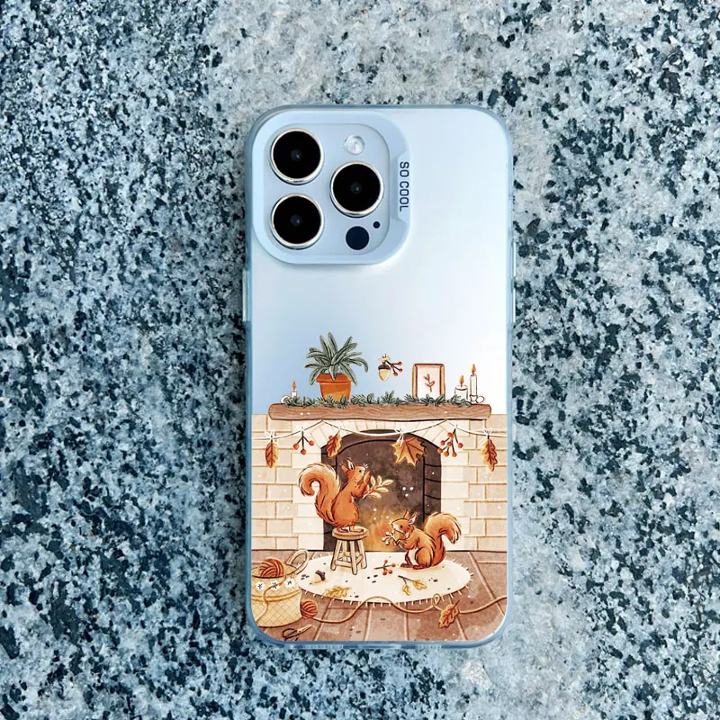 Cartoon-Tier-Handyhülle mit Bär, Fuchs, Eichhörnchen für iPhone 17 16 11, iPhone 15 16 14 13 12 Pro Max Plus, Stoßfeste Laser-Schutzhülle – Detail 7