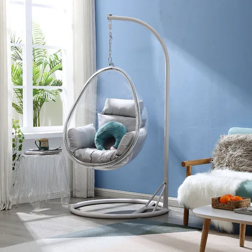 Silla columpio interior del espacio del hemisferio, silla colgante de bola  de cristal de burbujas transparente, cesta colgante para dormitorio, cuna  de balcón para el hogar - AliExpress