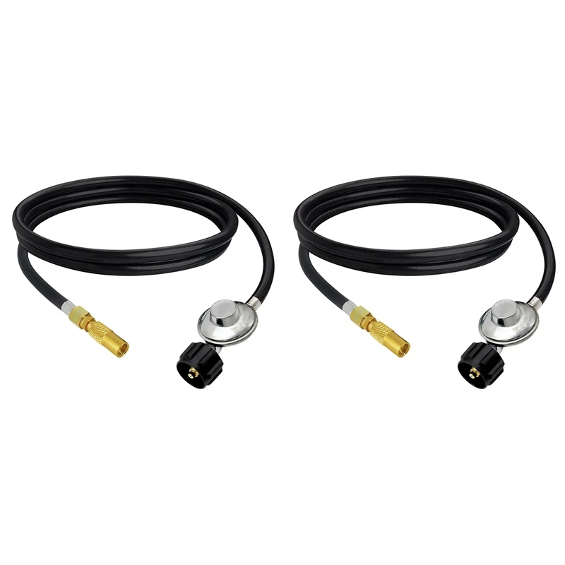 

2X 5Ft Propane Adapter Hose And Regulator Replacement Kit For Coleman Roadtrip Grills,QCC1 Low-Pressure Propane Adapter