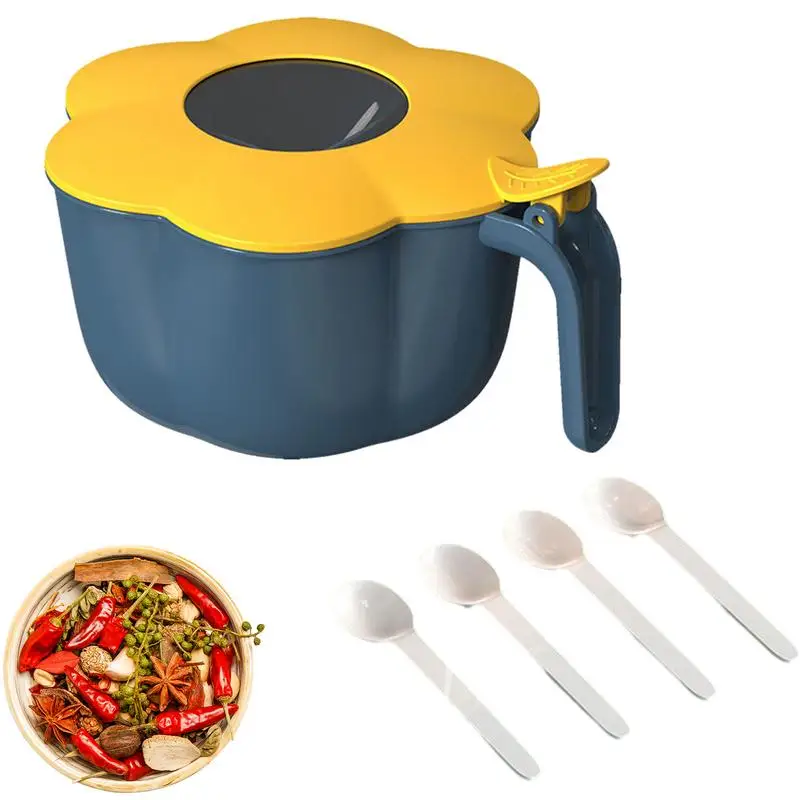 

Seasoning Storage Container Durable Salt Container Pepper Shaker With 4 Compartments For Restaurant Kitchen Home Kitchen Gadget