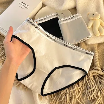3 pezzi di mutandine da donna in stile sportivo, slip senza cuciture a vita media, comode, traspiranti, ad alta elasticità