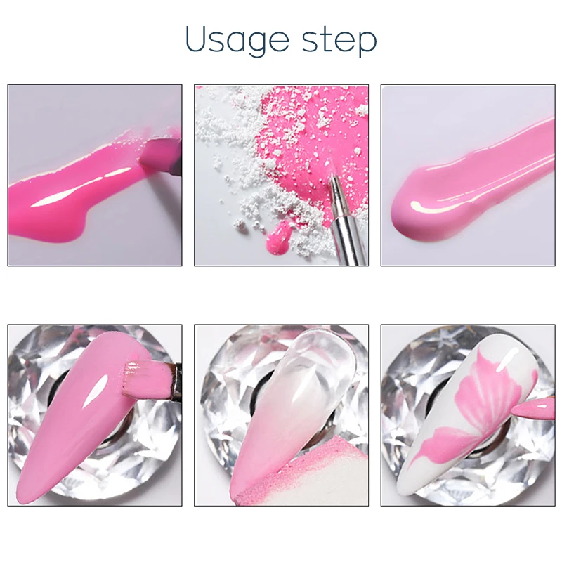 Farbverlauf Nail Art Pulver Pigment Spiegel effekt Nägel Glitzer Pigment Chrom reiben Staub weiße Perle Gel politur Nagel dekoration – Detail 11