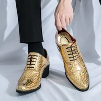 New pointed high-heeled shoes for men to increase business dress office men's shoes groom wedding wedding shoes 1