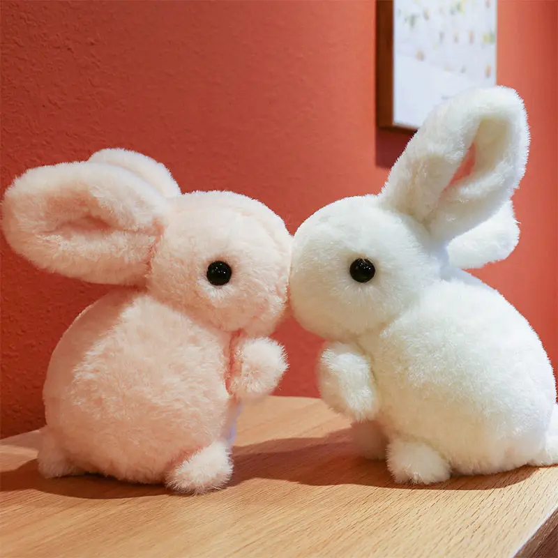 

Simulation Little White Rabbit Plush Toy Cute Pink Bunny Plush Doll Soft Pillow Ragdoll Stuffed Animals Birthday Gift
