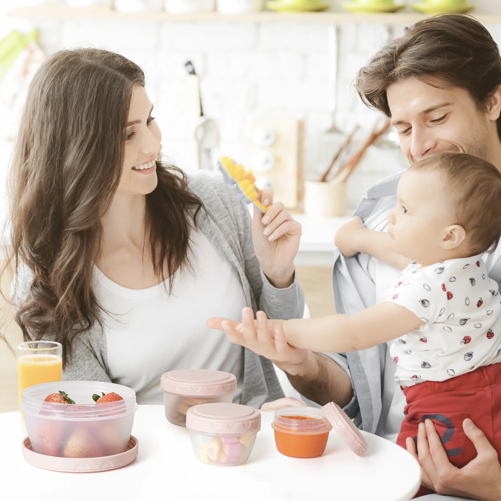 4pcs Baby Food Freezer Storage Containers, Reusable Plastic Food Storage Containers With Lids, Deli & Soup Containers 6