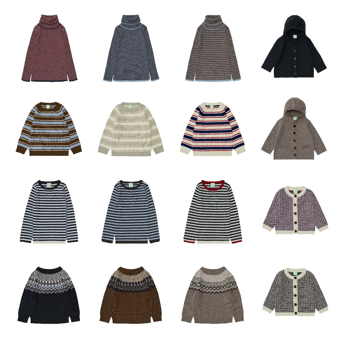 

【 Inventory 】 2023 Denmark Fub Autumn/Winter Boys and Girls Striped Solid Long Sleeve Cardigan Sweater+Hooded Cardigan Coat