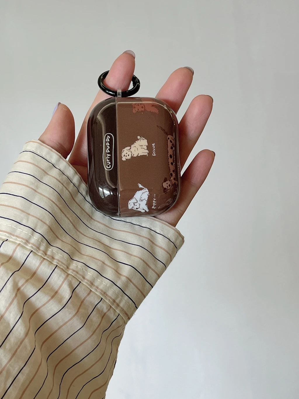 Retro Brown Glossy Cute Bassotto Puppy Dog Case Cover Per Airpods 1 2 3 Pro 2