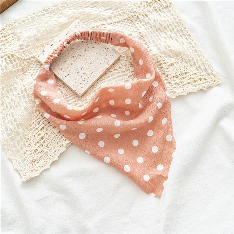 Frauen Böhmen Druck Haar Schal Für Mädchen Bandanas Stirnband Koreanische Große Dot Elastische Haarband Haare Seil Haar Zubehör Headwear – Detail 14