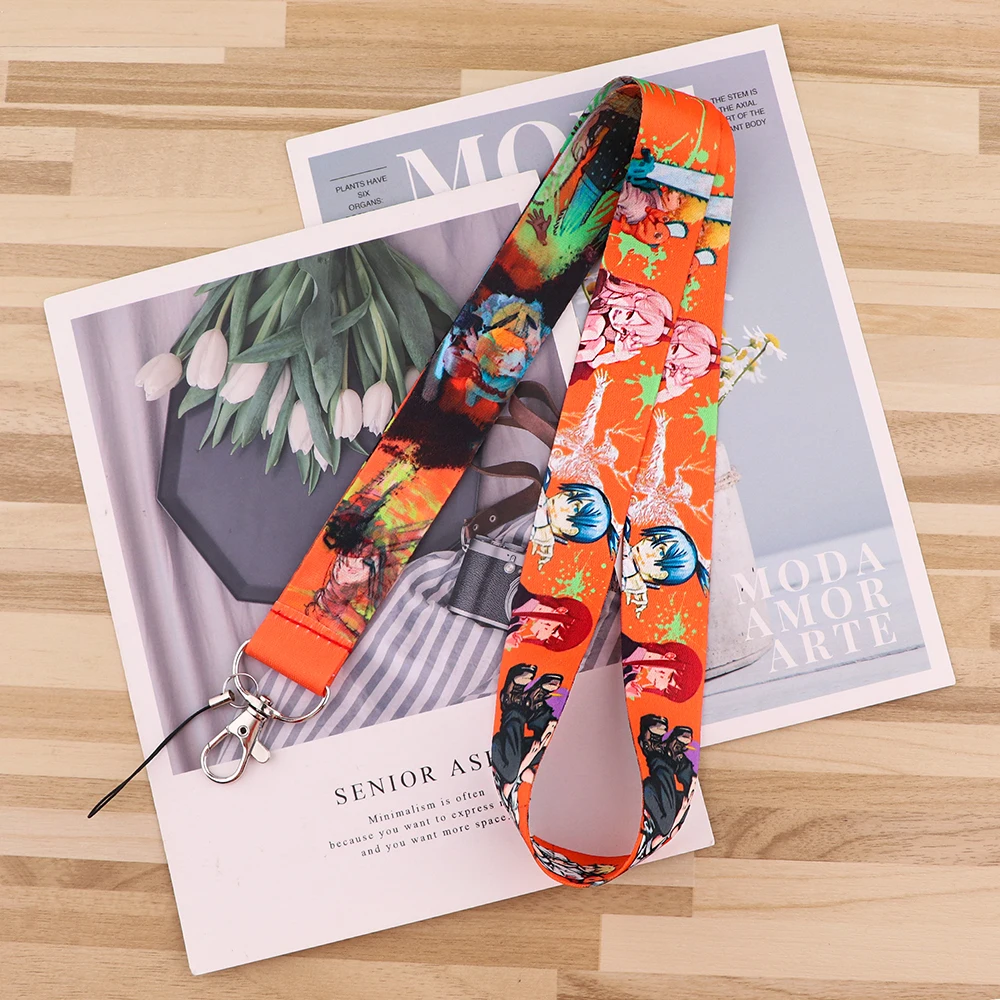 

Flyingbee Anime Boy Chainsaw Man Lanyards ID Badge Holder ID Card Pass Mobile Phone Straps Badge Key Holder Keychain X2578