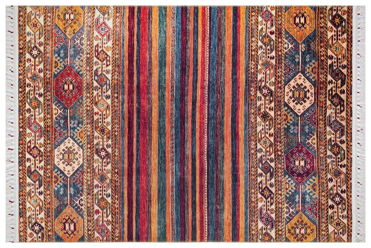 

TGRA SHAWL SWINGS 10600 Washable Digital Printed Rug With Tossels