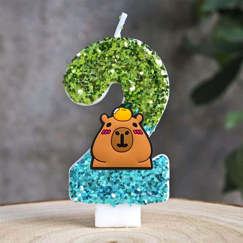 Niedliche Capybara-Kerze Nummer 0-9 Fußball-Kerze Kuchendekoration Capybara Geburtstagsparty für Kinder Babyparty Spielzeug Geschenke – Detail 34
