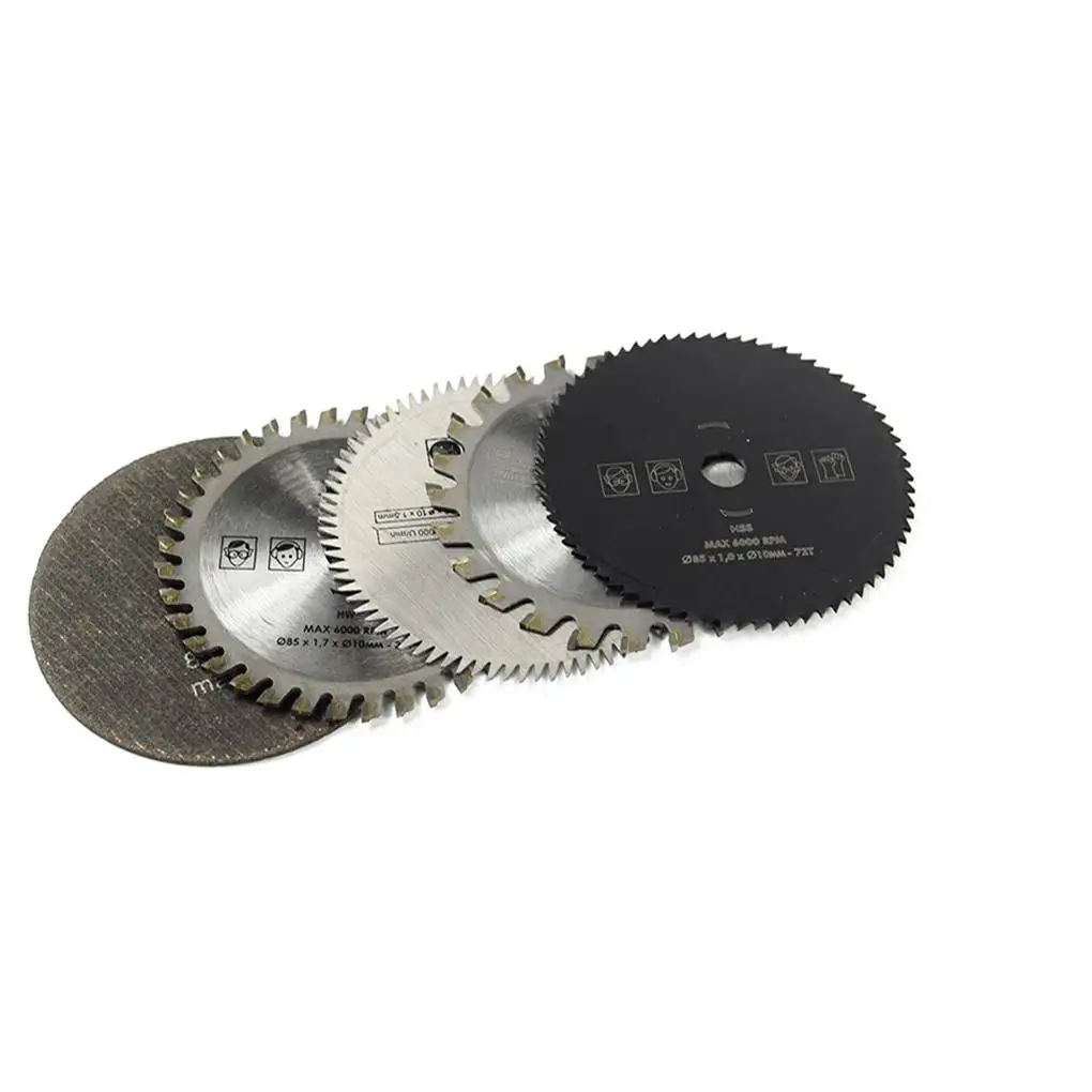 5pcs 85mm Diameter 10mm Inner Diameter Small Circular Saw Blade Hard Alloy Rotation Cutting Tools Circular Saw Slicing Tool 5