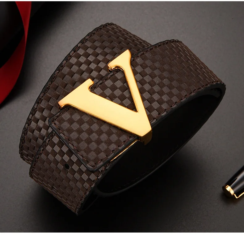 2023 Luxury Designer Brand Pin Buckle V Belt Men High Quality Women Mens Genuine Real Leather Dress Strap for Jeans Waistband