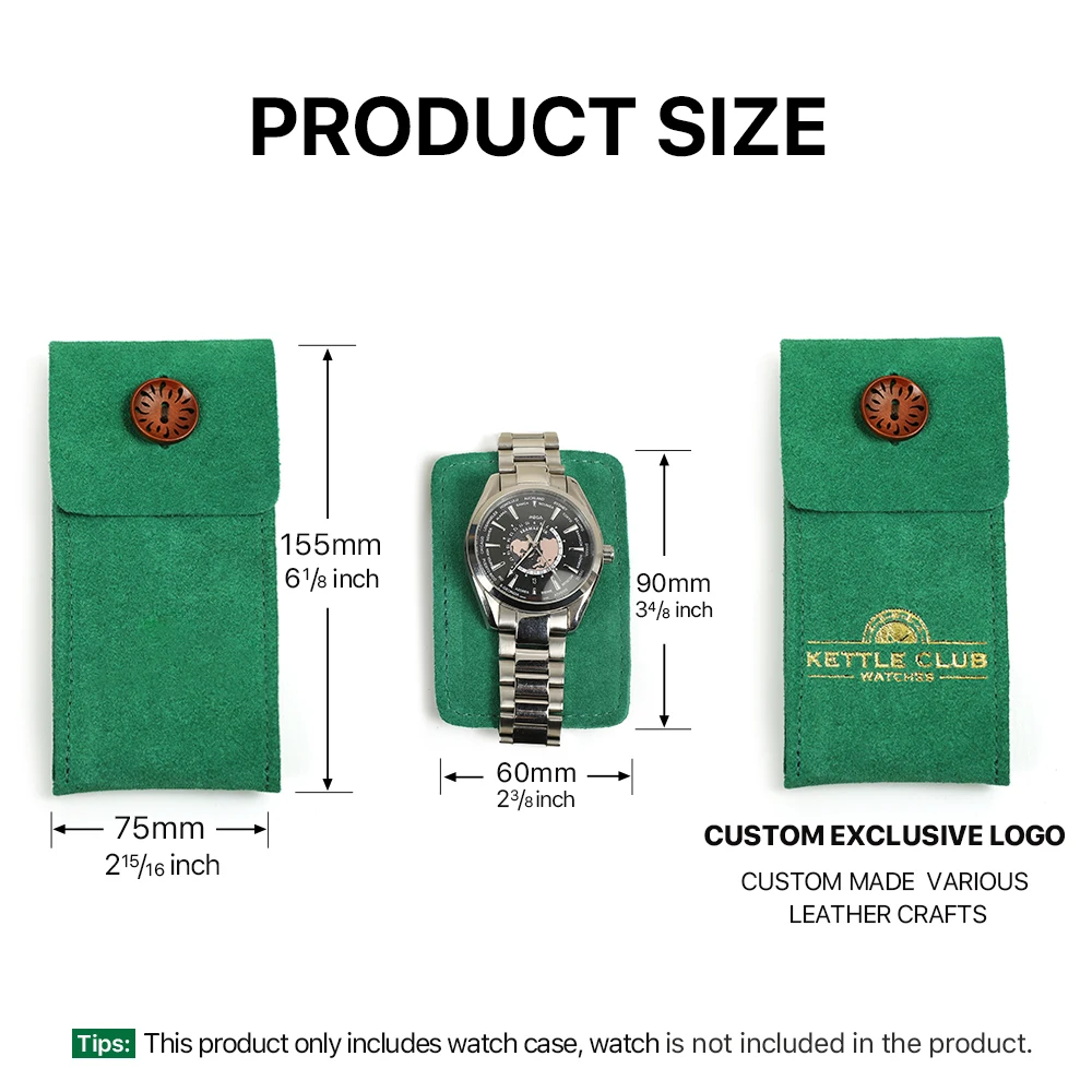 Weiches Kuh-Wildleder-Uhrengehäuse, Uhrentaschen mit Einsätzen, tragbare Reiseuhr-Aufbewahrung für Männer und Frauen, 7 Farben erhältlich – Detail 4