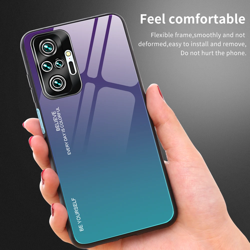 Tempered Glass Case For Redmi Note11 11S ,Protector de borde suave de Tpu para Redmi Note10PRO 10S 9PRO 9S 9T 8PRO 8T 9A 8A mobile phone pouch for ladies