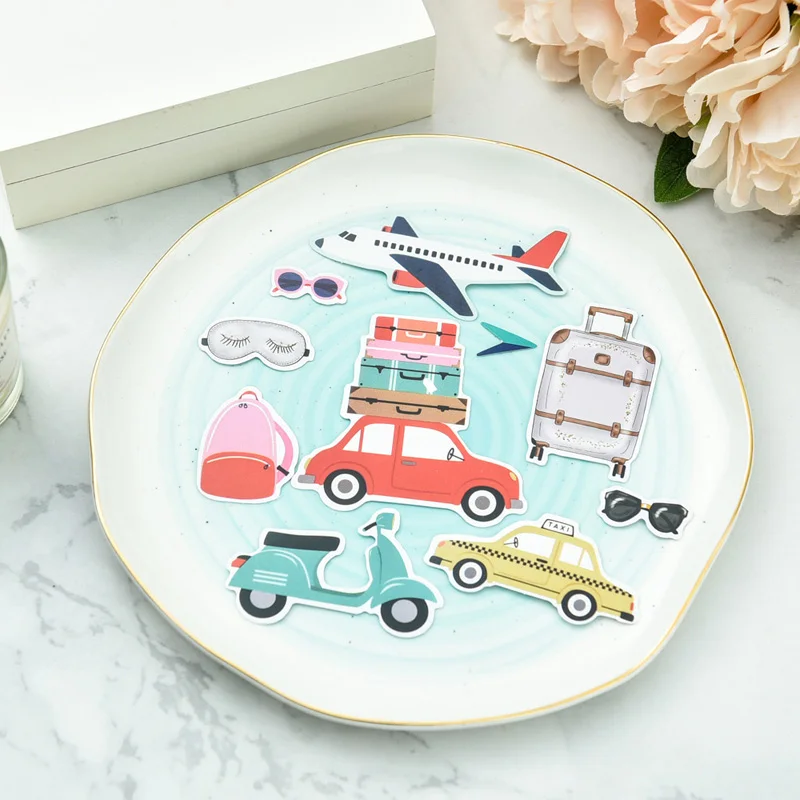 60pcs 세계 여행 스티커 DIY 스크랩북 앨범 정크 저널 해피 플래너 장식 스티커