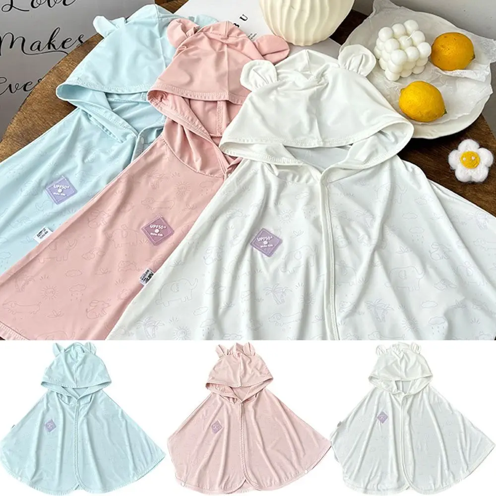Breathable Baby Sun Protection Clothing Light-sensing Color Change Hooded Design Cooling Summer Jacket with Snap Button