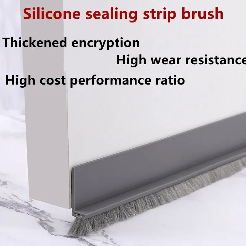 Enhanced Weatherproof Door Sealing Draft Stopper with Soundproofing Brush Rubber Strip