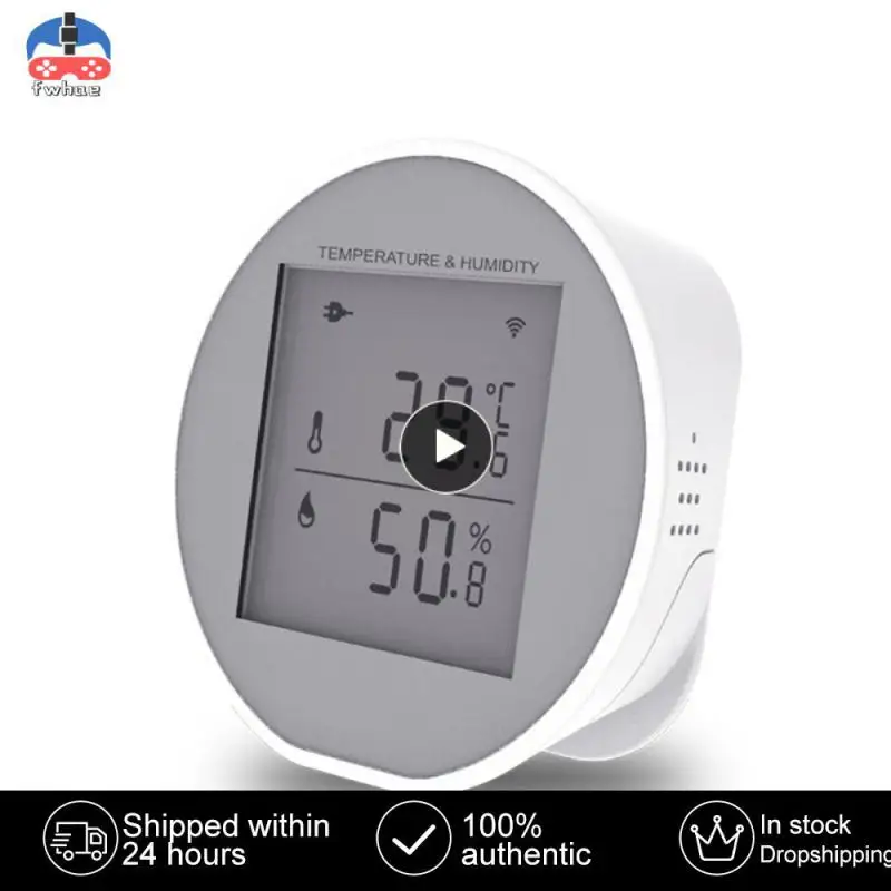 

Смарт-датчик температуры и влажности Tuya с Wi-Fi и ЖК-дисплеем