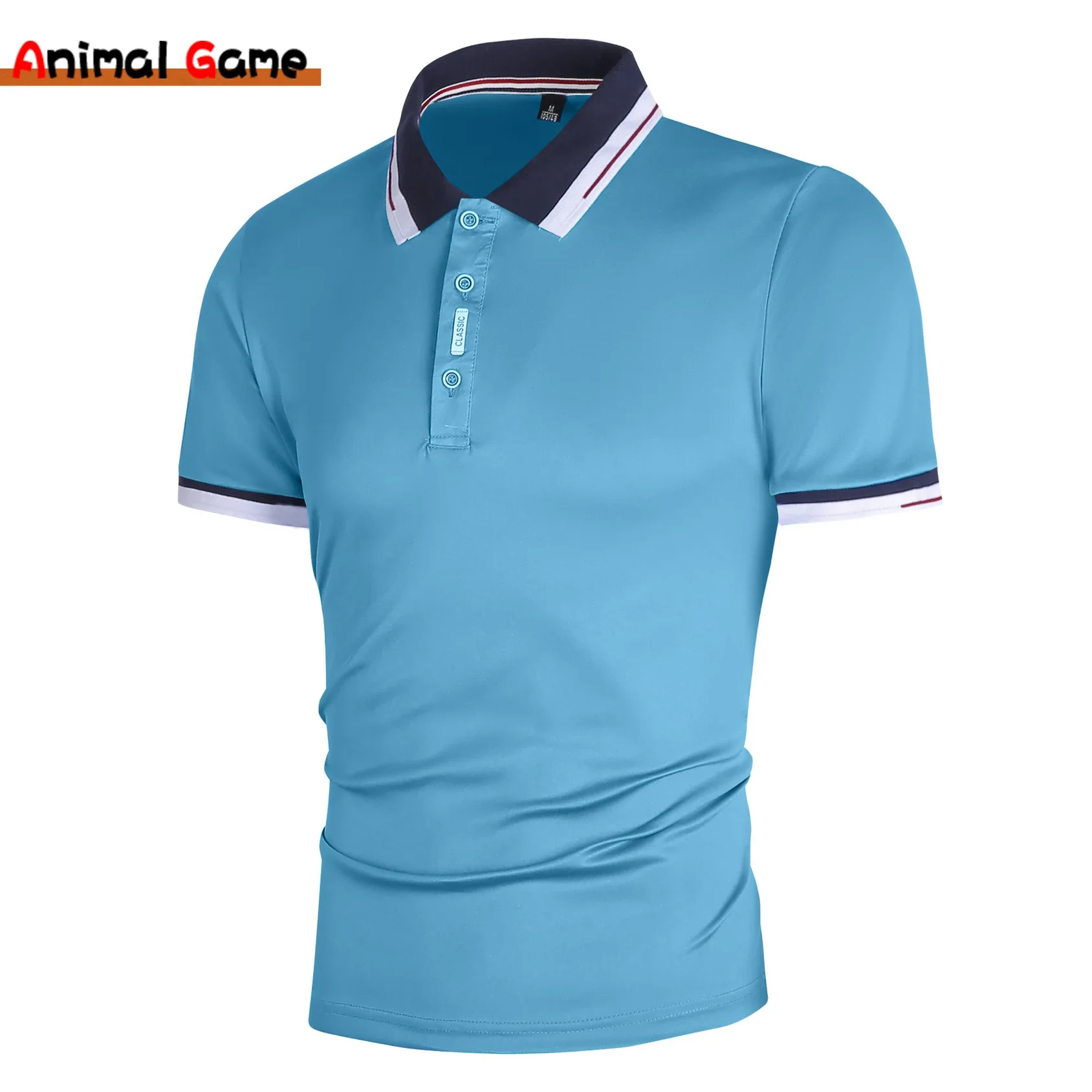 

2024 Spring Polo shirt men's solid casual cotton polo Giraffe men's slim fit embroidery short sleeve men's polo