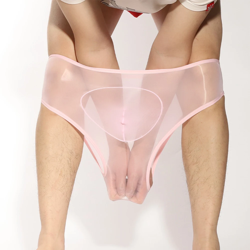 

Men's Panties Seamless Underwear Sheer Underpants Stretch Pantyhose Shorts See Through JJ Pouch Briefs Sensual Lingerie