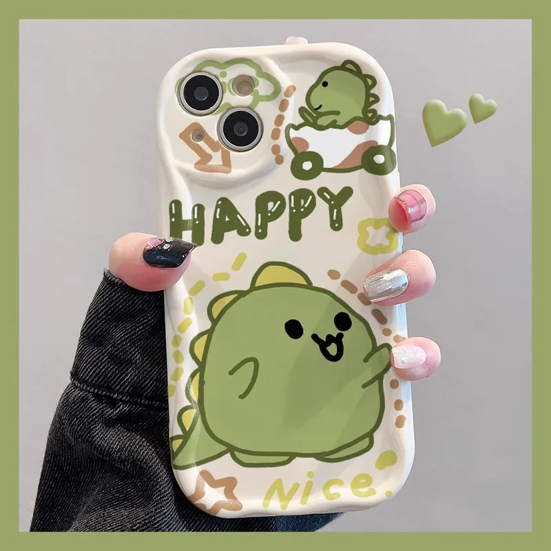 thumbnail image 1 of Ctue-funda de silicona suave para teléfono móvil, carcasa con diseño de dinosaurio ondulado para iPhone 15, 14, 11 Pro Max, 13, 12 Mini, XR, XS, X, 8, 7, 6, 6S Plus, SE 2020, 1 of 4