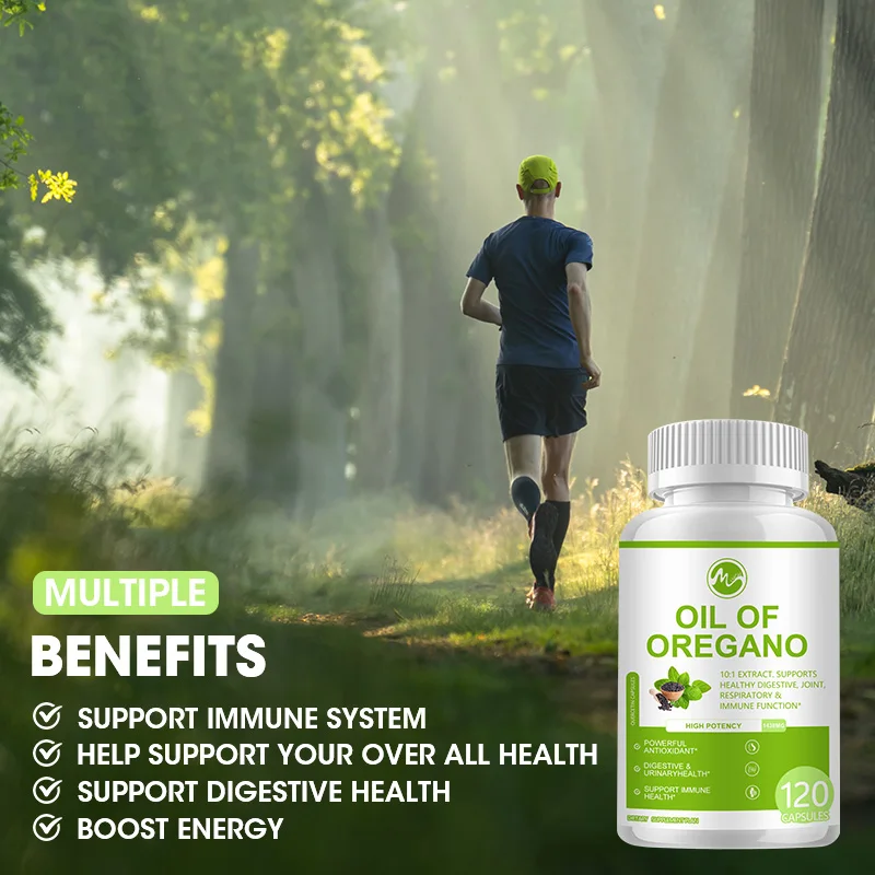 Minch Oregano Oil Extract with Olive Leaf Pill Immune Support Promotes DigestionI Supplement Health for adults with Vitamin D3