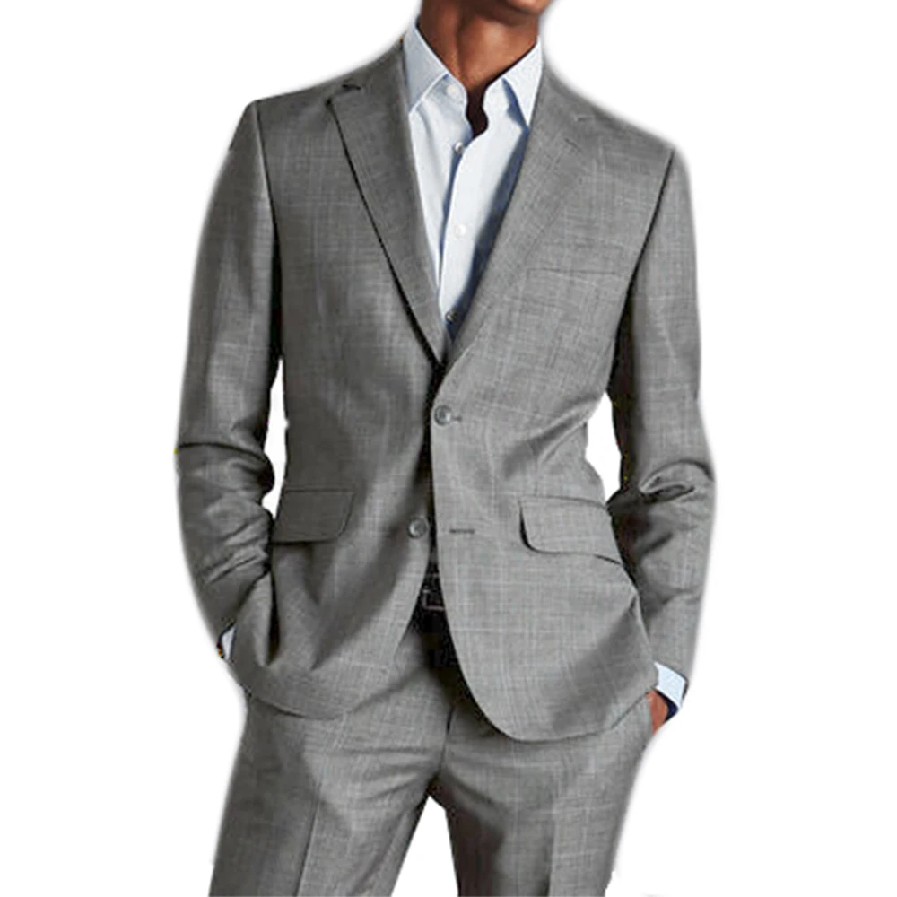 Custom Suit Men Grey Glen Check Prince Of Wales Tailor Made Suits High Quality Suits For Men 2023 Tailored Single Breasted Suit