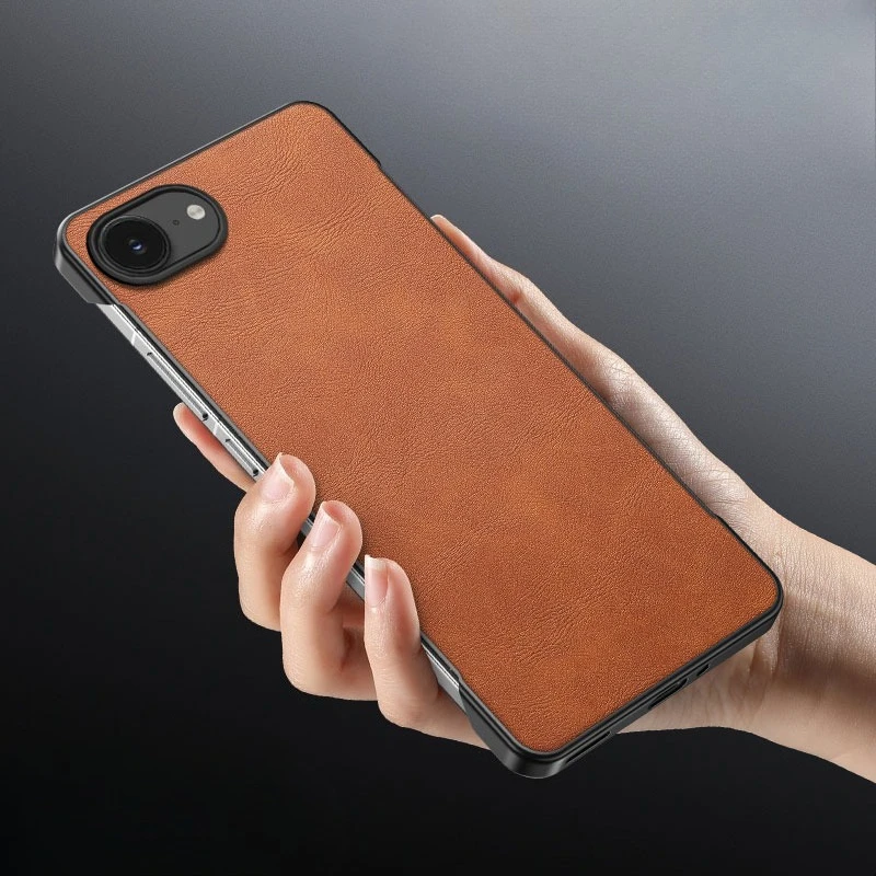 Ultra-Thin Frameless Leather Shockproof Phone Case - Hard Protective Back Cover & Bumper
