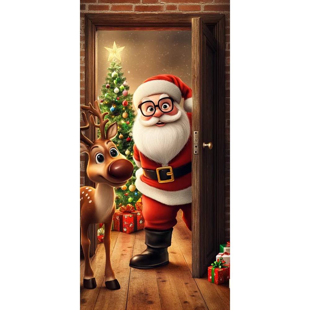 Weihnachten Tür Abdeckung Frohe Weihnachten Hintergrund Banner Weihnachten Stoff Tür Banner Fotografie Hängen Abdeckung Photo Booth Requisiten Dekor – Detail 6