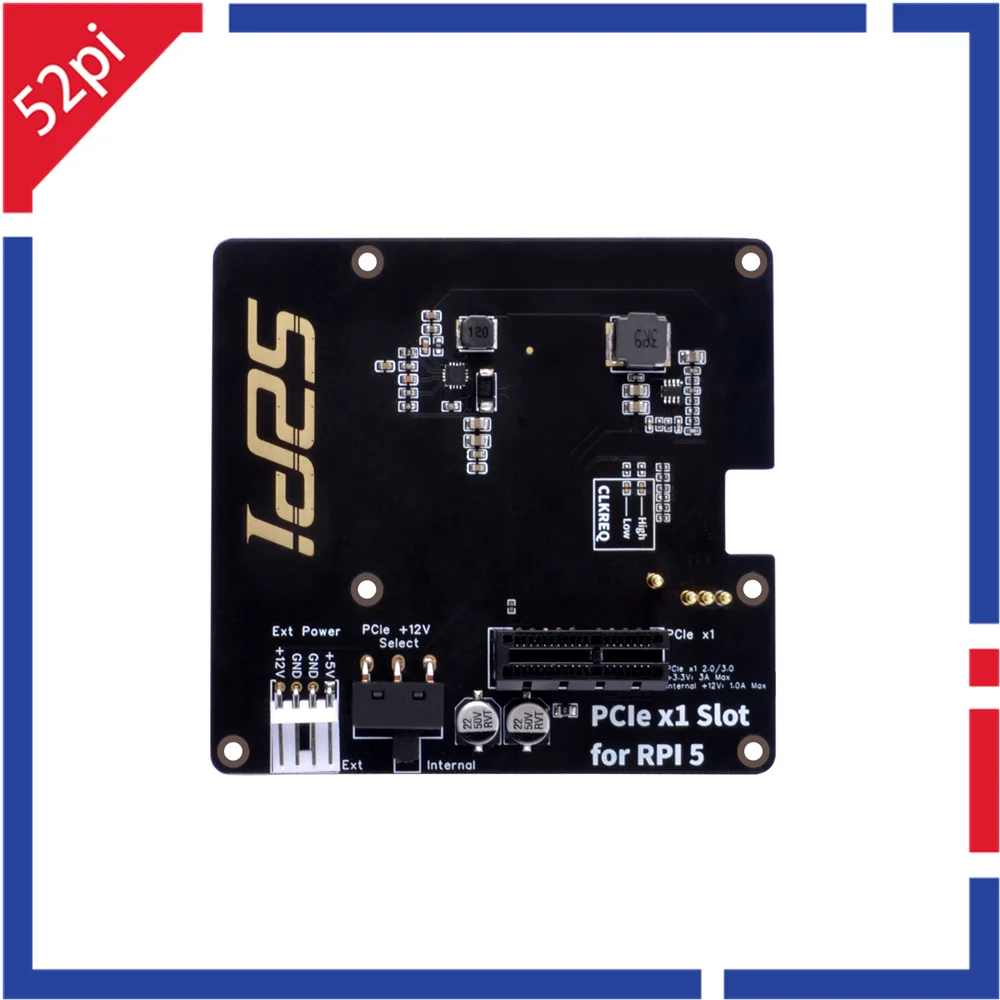 Raspberry pi com Cabo Ffc P02 Pcie x1 Slot Extensão Board 52pi