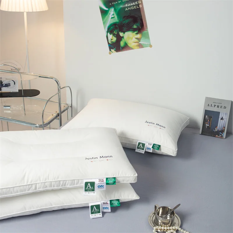 100 Percent Cotton Fabric Anti Snore Soft Hotel Quality Pillows Side and Back Sleepers for Back Stomach and Side Sleepers 48x74 6
