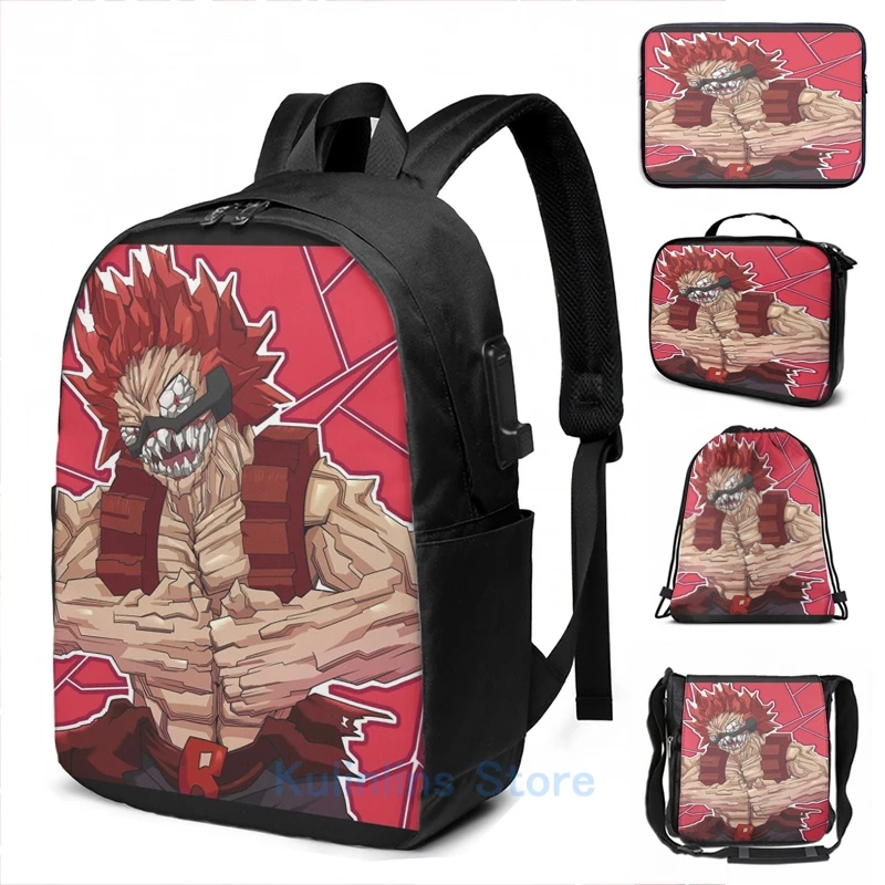 

Забавный рюкзак с графическим принтом Kirishima Eijiro, школьные сумки для мужчин и женщин, дорожная сумка для ноутбука