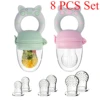 8pcs Children's Silicone Fruit & Vegetable Feeder with Handle - Perfect Food Supplement Pacifier ,Christmas, Halloween 1