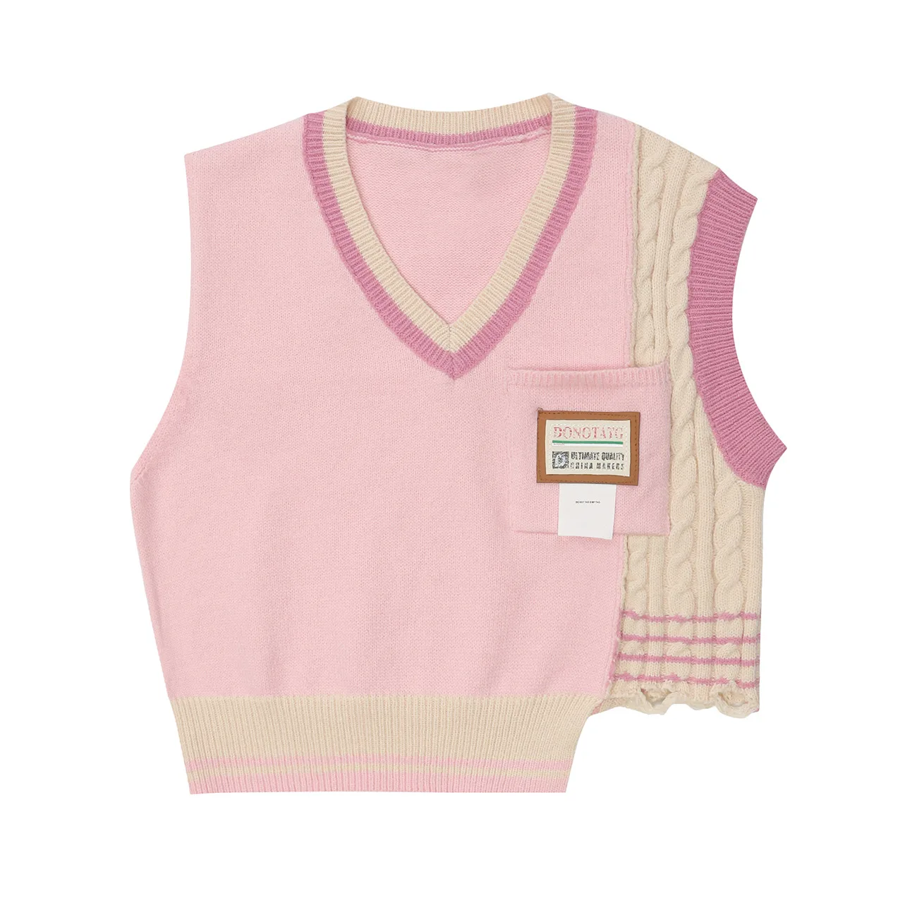 

LACIBLE Irregular Sweater Vest 2023 New School Style Vest Spring Autumn Sleeveless Knitted Sweater Girl Boy Simple Vest Tops