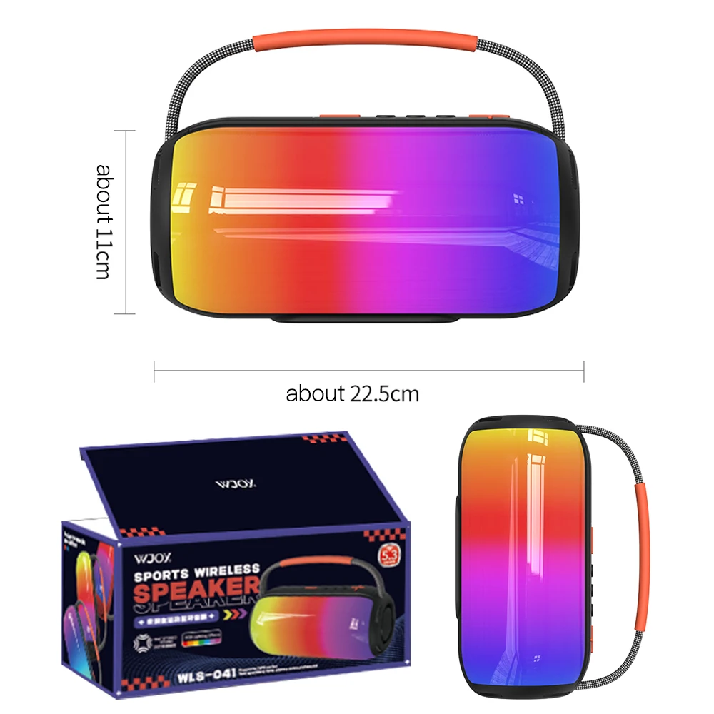 Waterproof Bluetooth Speaker with Deep Bass and LED Light