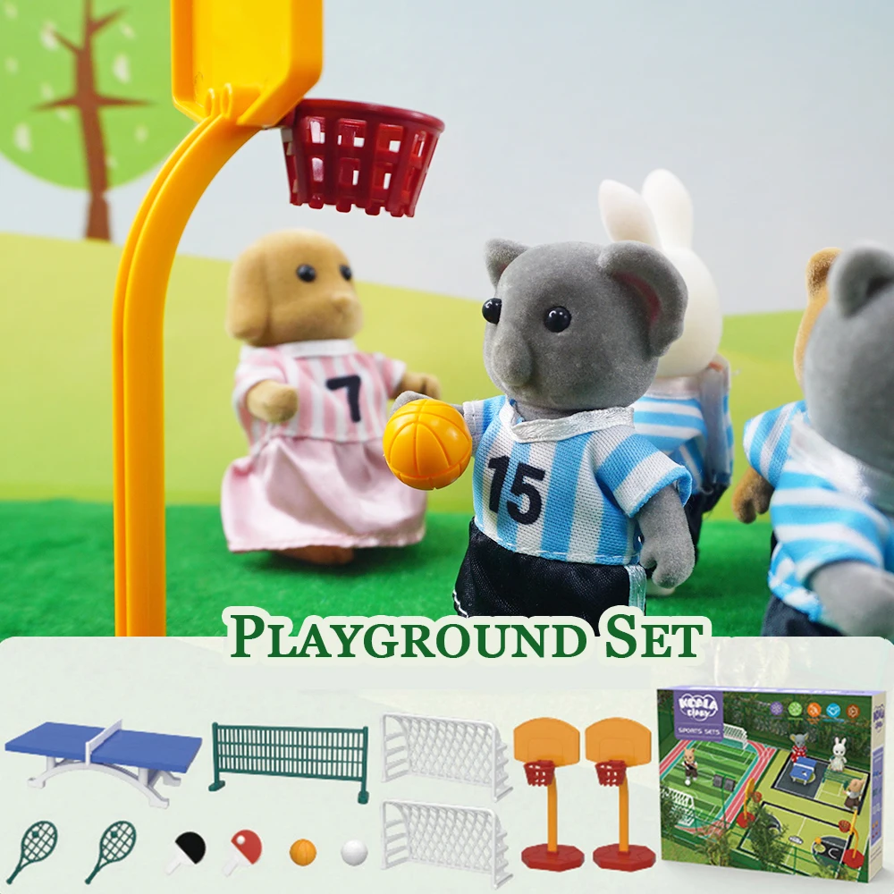 1/12 Forest Family Bunny Animal Football Sports Suit Doll House Accessories Miniature Furniture Basketball Toy For Girl Gift 6